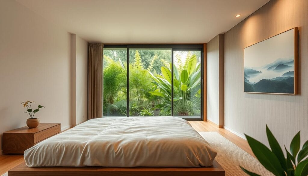 japandi nature bedroom