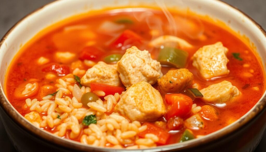 spicy cajun chicken and rice soup