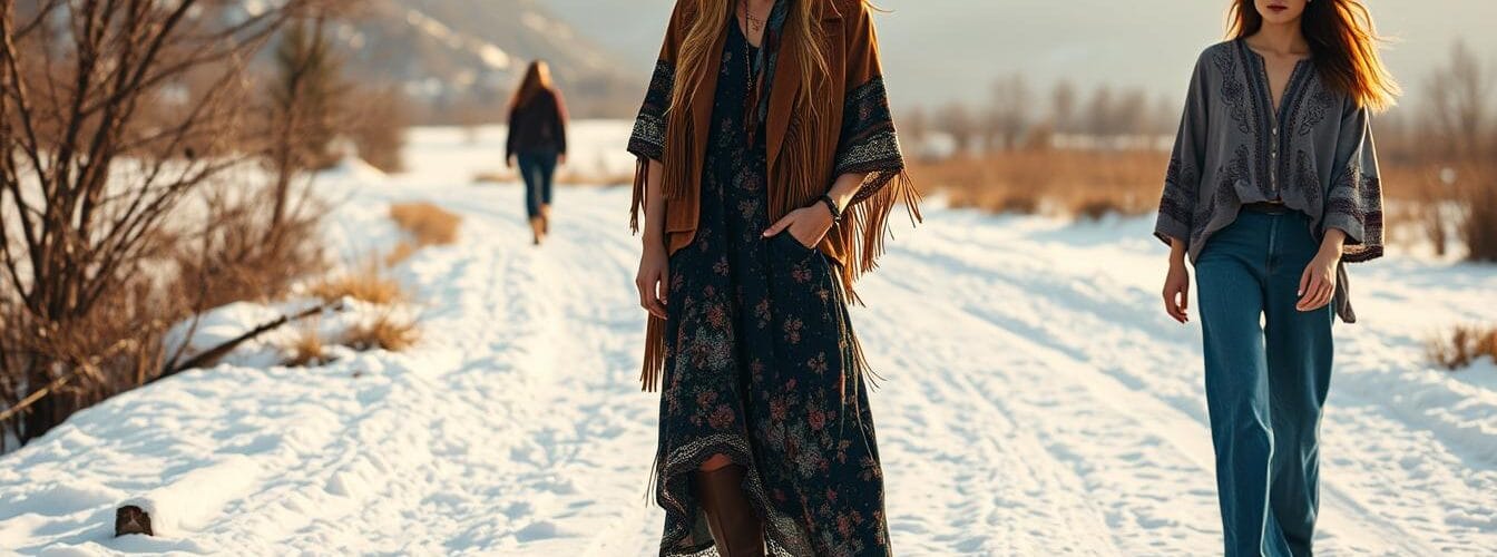 winter boho outfits
