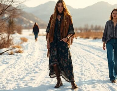 winter boho outfits